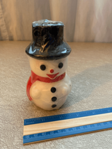 Vintage Snowman Figure Christmas Candle-Festive Holiday Decor 3”x4.5”Wax - $6.14