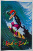 RAD N BAD SURFING PENGUIN POSTER    22 BY 33 INCHES  - £16.03 GBP