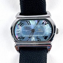 Pastorelli Oval  Iridescent Face Watch, Black Leather 2 pc Band 9&quot;L Need... - $24.74