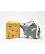 Mouse and Cheese Ceramic Salt and Pepper Shakers Set - £13.53 GBP