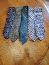 VTG 5 Neck Tie Lot: Christian Dior Bristol House Bill Blass Izod &amp; Oleg Cassinni - £19.74 GBP