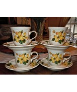 8 Piece Vintage Mikasa Heritage GOLDWOOD Tea/Coffee Cup &amp; Saucer Set - $1,034.76 MXN