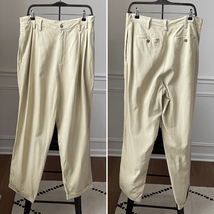 Vintage Tommy Bahama Front Pleat Cuffed Silk Pants Buttercream 36 - $32.40