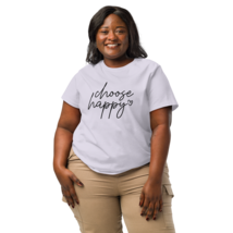Women’s Organic Ribbed Neck T-Shirt – &quot;Choose Happy&quot; (Lavender) - $1,046.81 MXN