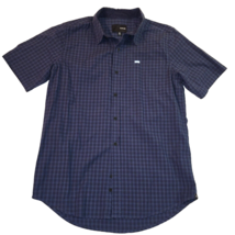 HURLEY-Classic Fit Men&#39;s Blue Short Sleeve Shirt Button Up Casual Size Med - $11.46