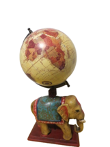 Home Goods World Globe Mounted On Elephant Base Hand Painted 18&quot;T 8&quot; In ... - $29.70