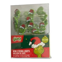 Dr. Seuss THE GRINCH 20 LED Mini String Lights, 7&#39;, Battery Operated, BR... - £7.86 GBP