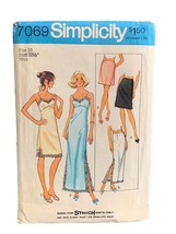 Vintage Simplicity 7069 Sewing Pattern Miss Size 10 Stretch Knit Slips Nightgown - $11.57