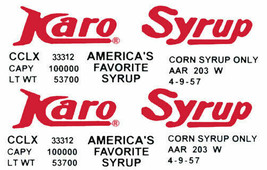 Karo Syrup Tank Car Adhesive Back Sticker For Gilbert American Flyer Ho Trains - $14.55