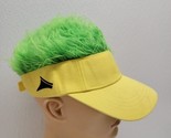 Flair Hair Fuzzy Green Hair Yellow Visor Hat Cap Cosplay Costume Summer ... - £15.49 GBP