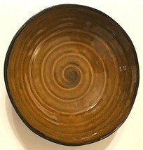 2010 Civilizations Reactive Glazed Stoneware Brown Swirl 7 3/4&quot; Soup Cereal Bowl - £9.36 GBP