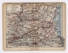 1926 Original Vintage Map Of Se France Perpignan Quillan LANGUEDOC-ROUSSILLON - £13.35 GBP