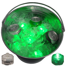 Joyous Christmas Party Beverage Ice Bucket Glow Lights LED Submersible 36 Green - £38.36 GBP