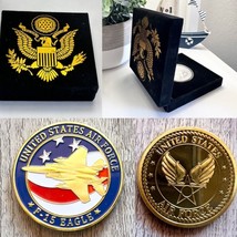 U S AIR FORCE F-15  STRIKE EAGLE Challenge Coin with special velvet case. - $21.87