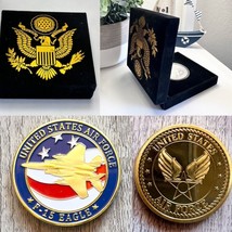 U S Air Force F-15 Strike Eagle Challenge Coin With Special Velvet Case. - $21.87