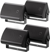 Herdio Passive Outdoor Speakers Wired Waterproof, 4 Inches 2-Way, 2Pairs... - £129.95 GBP