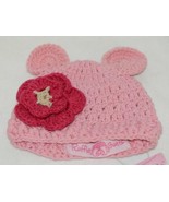 Ruffle Butts Pink Ear Hat With Flower Cotton 0 To 6 Months - £7.98 GBP