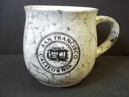 Souvenir pottery coffee mug San Francisco 3D California Cable Car Grey 9 oz - £9.34 GBP