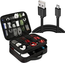 Android Charging Cable &amp; Matein Electronics Organizer Bundle | 15Ft Fast - £30.59 GBP