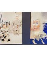 2 Jester Halequin Type dolls and Porcelain Ladies Head Christmas Ornament - €30,35 EUR