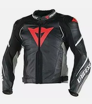 Dainese Super SPEED-D1 Leather Jacket Motorbike / Motorcycle Black Red Grey - £223.81 GBP