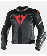 DAINESE SUPER SPEED-D1 LEATHER JACKET MOTORBIKE / MOTORCYCLE Black Red Grey - €242,03 EUR