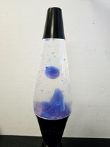 Lava Lite Lamp 32 Oz Replacement Bottle Blue Wax Clear Liquid Silver Streak - £77.49 GBP