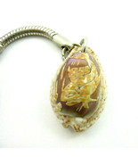 COWRIE FISH DESIGN Keychain Hand Carved  Seashell Vintage  Key Chain Sil... - £10.21 GBP