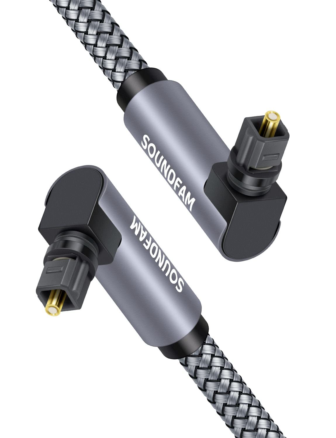 90 Degree Toslink Optical Audio Cable Double Right Angle Fiber Optic, 10... - $35.99