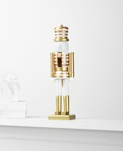 Holiday Lane Shine Bright Gold Stripe Nutcracker - £18.46 GBP