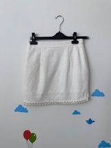 Korean Fashion Ivory Lace Pearl Mini Skirt Size XXS XS S Japanese - £7.63 GBP
