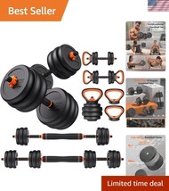 Compact 5-in-1 Weight Set: Dumbbells, Barbells &amp; Kettlebells for Home Fi... - $1,681.19 MXN