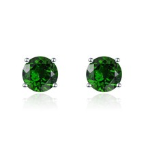 Genuine Green Chrome Diopside Solid 925 Silver Earring Women Fine Jewelry Multi- - £22.57 GBP