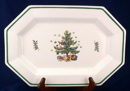 Nikko Christmastime 13&quot; Platter Oval 8-sided Octagonal Japan Christmas T... - $15.00