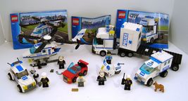 Lego City Police Set Lot 7741 7288 7236 7285 Helicopter Dog Unit Car  - £48.03 GBP
