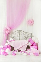 Girl&#39;s Birthday/Baby Shower Digital Photo Print Vinyl Backdrop Size 8&#39; x... - £22.33 GBP