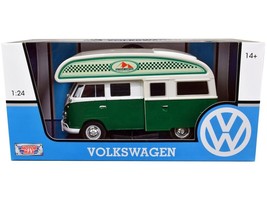 Volkswagen Type 2 (T1) Camper Van Green and White &quot;Outdoor Camping Explore the - £36.22 GBP