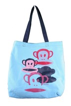 Paul Frank Monkey Core I Heart Sky Blue Cotton Canvas Shopping Bag Tote NWT - £13.91 GBP