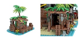 Pirate Shed Building Block kit Barracuda Bay Extension Island Brick Mode... - $74.99