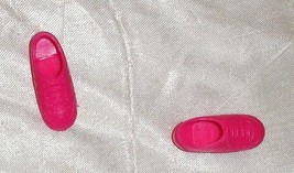 vintage Barbie doll shoes pink tennis shoes dark rose hint of purple Mattel  - £8.00 GBP