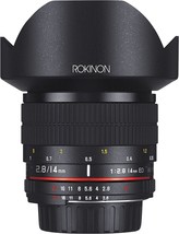 Ultra Wide Angle Lens For Canon, Rokinon Fe14M-C 14Mm F2.8 (Black). - $349.98