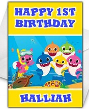 BABY SHARK Birthday Card - Personalised - Baby Shark Birthday Card - £3.28 GBP
