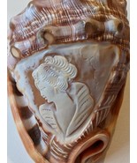 Camée Victorien Lady Main Sculpté Conque Coque Italie Vintage 5.5 Inches - $109.38 CAD