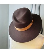 Rag &amp; Bone Zoe Wool Felt Fedora Hat, Spanish Style Brown Pecan, Small, NWT - $2,377.27 MXN