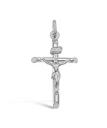 14k White Gold Jesus Crucifix Cross Pendant Charm 1.3 inch - $241.52 CAD