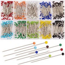 1000 Pieces Sewing Pins Glass Ball Multicolor Head Pins Straight Quiltin... - £15.97 GBP
