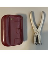 Vtg Hand Punch And 2 Hole  Punch Adjustable Red Made in Austria 78 Offic... - $9.48 CAD