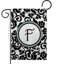 Damask F Initial Garden Flag Simply Beauty 13 X18.5 Double-Sided House Banner - £15.79 GBP