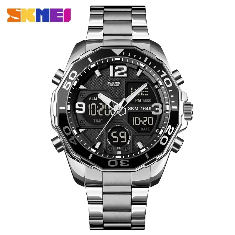 1649 Rotatable Ring Quartz Digital Men Wristwatches Chrono Alarm Male Cl... - $29.70