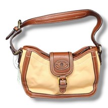 Vintage Etienne Aigner Handbag Purse Beige Canvas Brown Leather Trim NEW  - $49.95